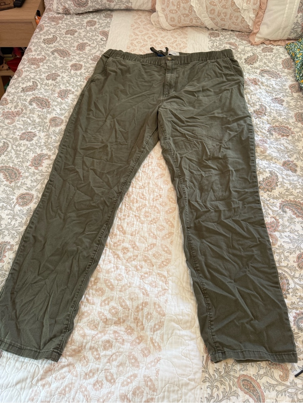 Old Navy Men's Olive Drawstring Chinos